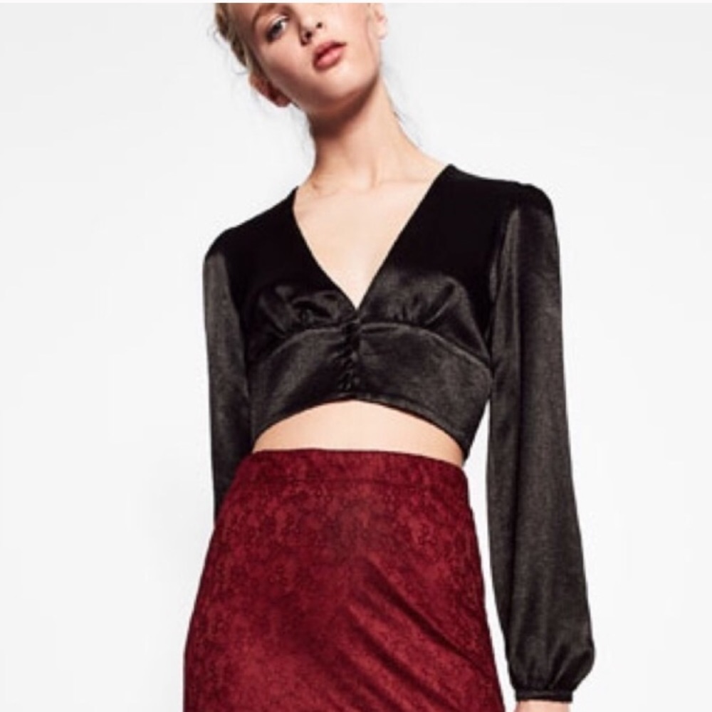 Zara Black Crop Top
